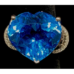 Queen of Hearts Blue Topaz Ring